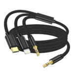 3 in 1 Audio Cable ¦ Lightning, USB C & 3.5mm to 3.5mm Aux Cable