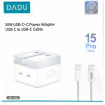 DADU 2 Port Type C Adapter with C to C Cable ¦ Total Power 50W ¦ Model DC-348